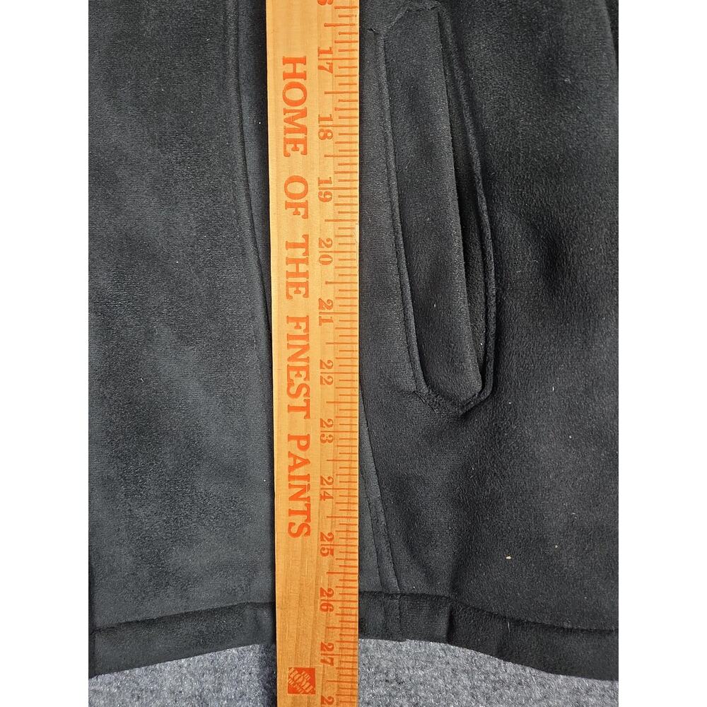 Croft & Barrow Jacket Womens Medium Black Faux Fur Lined Microfiber Zip Coat - Picture 9 of 10